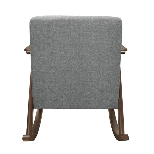 English Elm Rocking Chair Solid Rubberwood Walnut Frame Mid-Century Style with Pocket Coil Cushioned Seat B011P581786