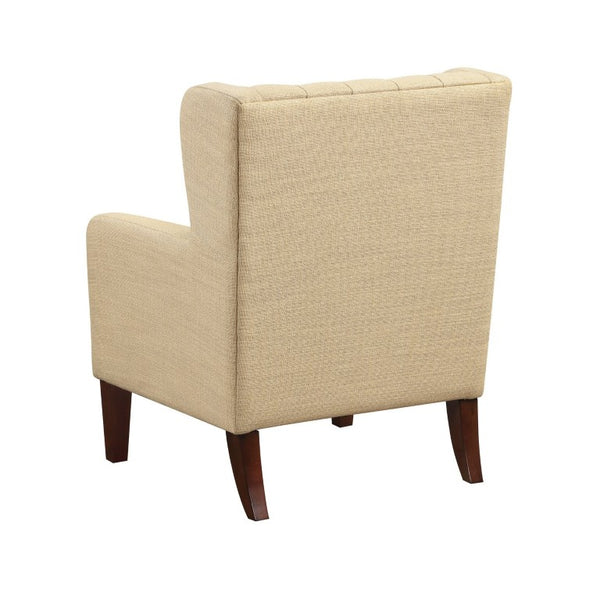 English Elm Accent Wingback Chair with Button Tufting Textured Polyester Fabric and Solid Wood Legs B011P581791