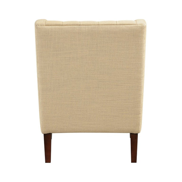 English Elm Accent Wingback Chair with Button Tufting Textured Polyester Fabric and Solid Wood Legs B011P581791