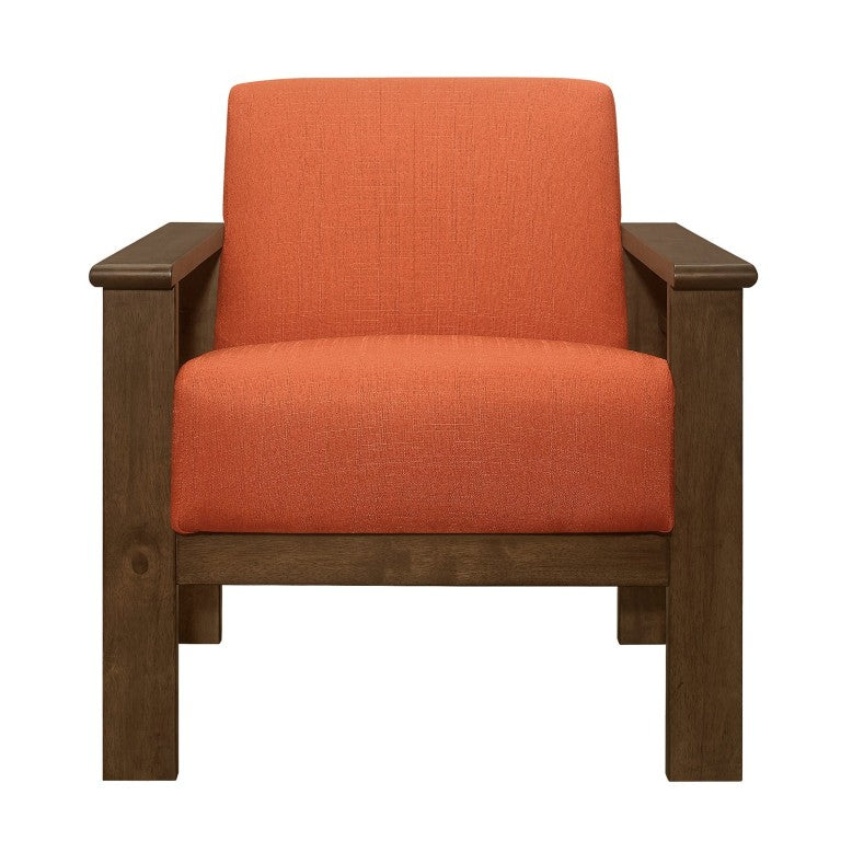 English Elm Accent Chair with Hidden Arm Storage Walnut Wood Frame Craftsman Upholstered Seat B011P581801
