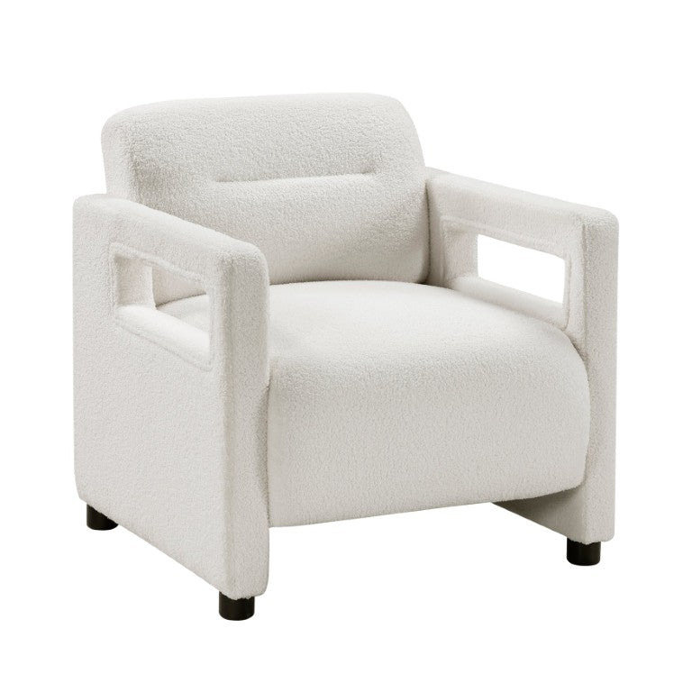 English Elm Accent Chair Boucle Upholstered Pocket Coil Seat for Living Room Reading Nook B011P581804