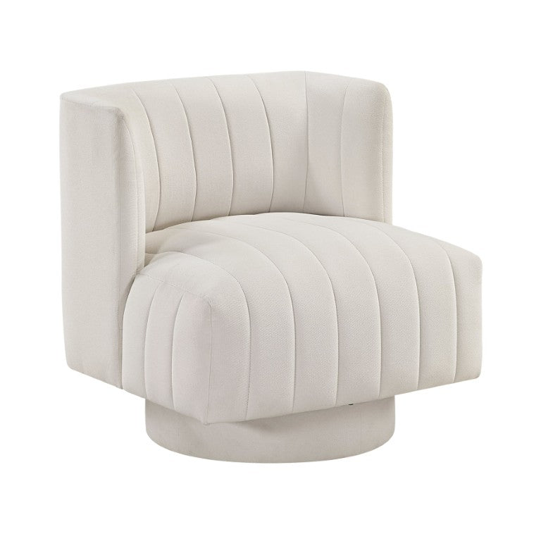 English Elm Swivel Barrel Accent Chair Channel Tufted Polyester Upholstery for Living Room B011P581805