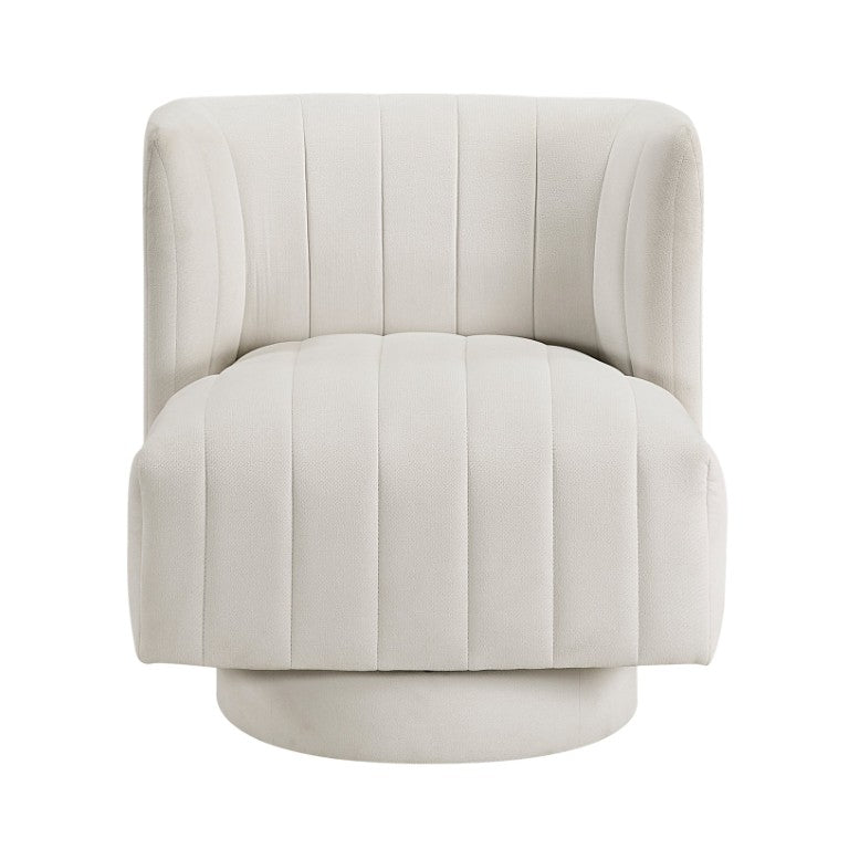 English Elm Swivel Barrel Accent Chair Channel Tufted Polyester Upholstery for Living Room B011P581805