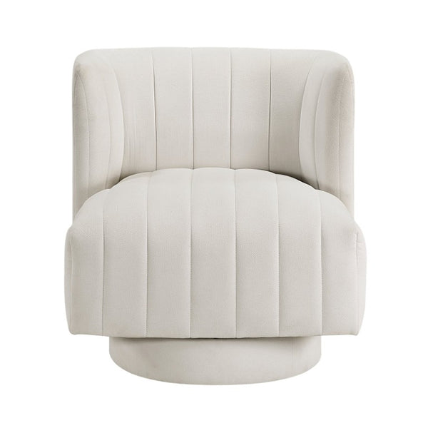 English Elm Swivel Barrel Accent Chair Channel Tufted Polyester Upholstery for Living Room B011P581805