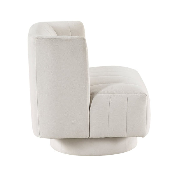 English Elm Swivel Barrel Accent Chair Channel Tufted Polyester Upholstery for Living Room B011P581805