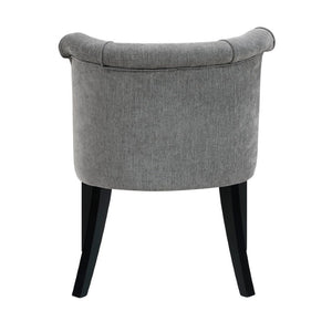 English Elm Accent Chair Curved Back Piping Detail Charcoal Woven Fabric Espresso Wood Legs B011P581808