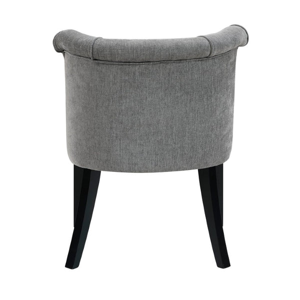English Elm Accent Chair Curved Back Piping Detail Charcoal Woven Fabric Espresso Wood Legs B011P581808
