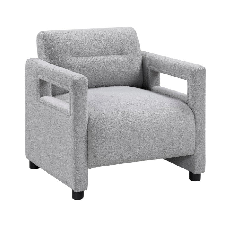 English Elm Accent Armchair Boucle Upholstered Low Profile Pocket Coil Seat for Living Room B011P581813