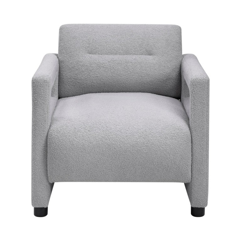English Elm Accent Armchair Boucle Upholstered Low Profile Pocket Coil Seat for Living Room B011P581813