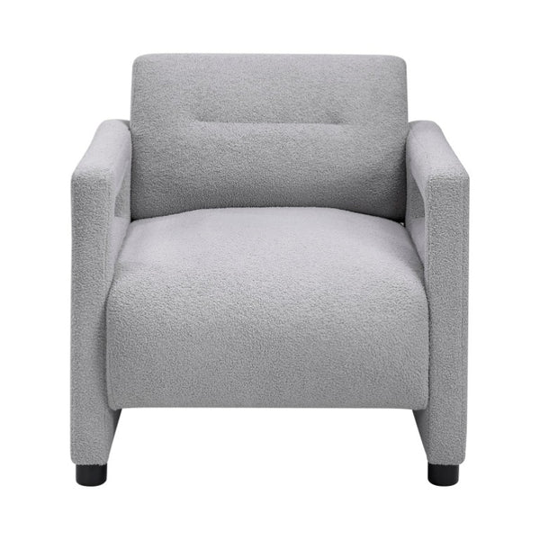 English Elm Accent Armchair Boucle Upholstered Low Profile Pocket Coil Seat for Living Room B011P581813