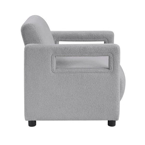 English Elm Accent Armchair Boucle Upholstered Low Profile Pocket Coil Seat for Living Room B011P581813