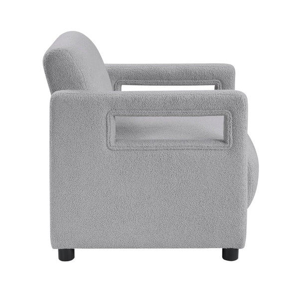 English Elm Accent Armchair Boucle Upholstered Low Profile Pocket Coil Seat for Living Room B011P581813
