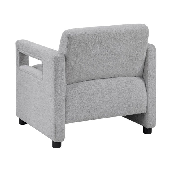 English Elm Accent Armchair Boucle Upholstered Low Profile Pocket Coil Seat for Living Room B011P581813