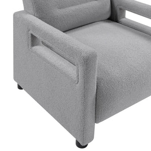 English Elm Accent Armchair Boucle Upholstered Low Profile Pocket Coil Seat for Living Room B011P581813