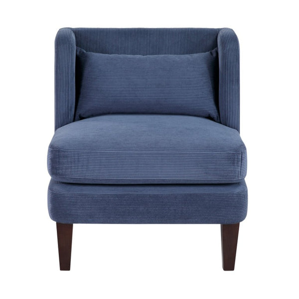 English Elm Accent Chair Channel Tufted Corduroy Upholstery with Espresso Wood Legs and Lumbar Pillow B011P581820