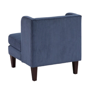 English Elm Accent Chair Channel Tufted Corduroy Upholstery with Espresso Wood Legs and Lumbar Pillow B011P581820