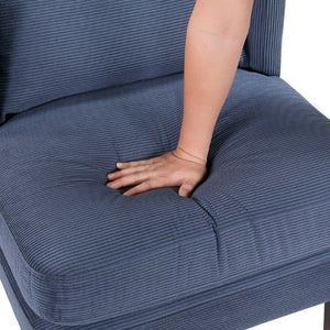 English Elm Accent Chair Channel Tufted Corduroy Upholstery with Espresso Wood Legs and Lumbar Pillow B011P581820