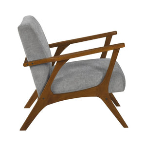 English Elm Accent Armchair with Chenille Upholstery Pocket Coil Support and Rubberwood Base B011P581823