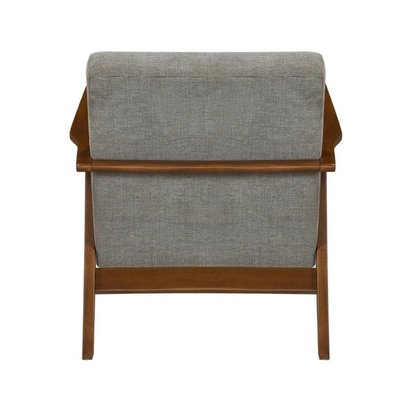English Elm Accent Armchair with Chenille Upholstery Pocket Coil Support and Rubberwood Base B011P581823