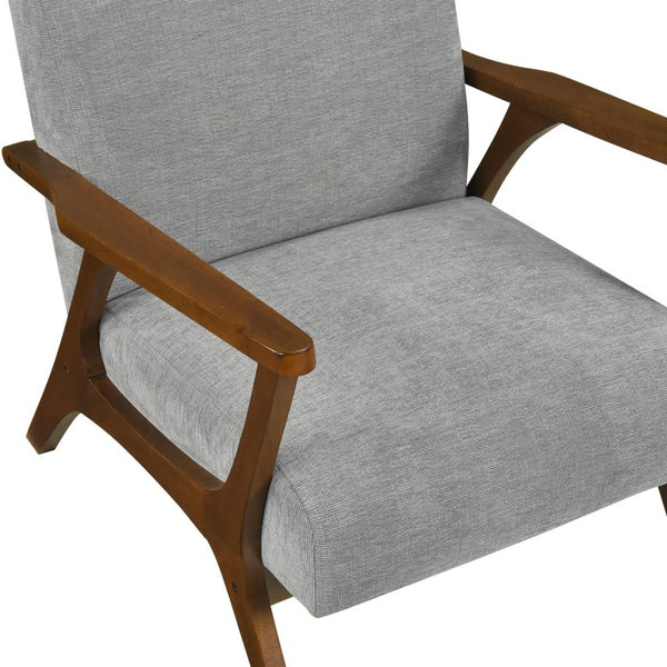 English Elm Accent Armchair with Chenille Upholstery Pocket Coil Support and Rubberwood Base B011P581823