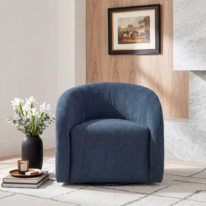 English Elm Swivel Barrel Accent Chair with Pocket Coil Cushioning and Microfiber Upholstery B011P581836