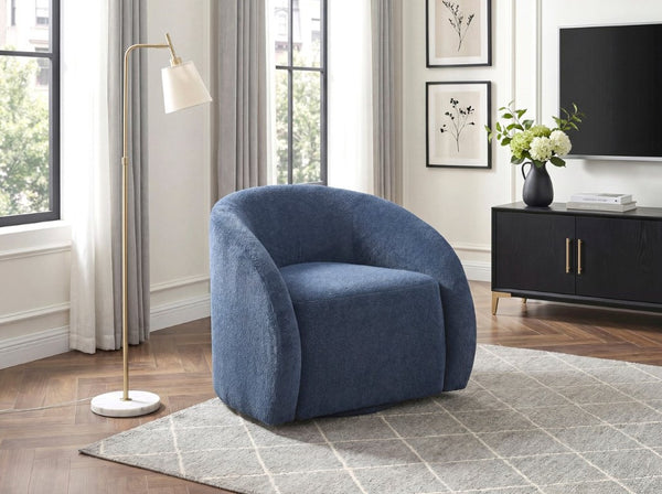 English Elm Swivel Barrel Accent Chair with Pocket Coil Cushioning and Microfiber Upholstery B011P581836