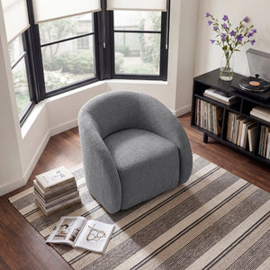 English Elm Swivel Barrel Accent Chair Microfiber Upholstered with 360 Base for Living Room B011P581837