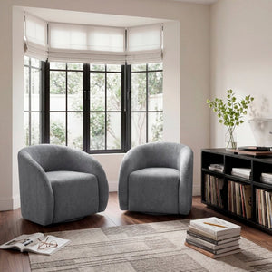 English Elm Swivel Barrel Accent Chair Microfiber Upholstered with 360 Base for Living Room B011P581837