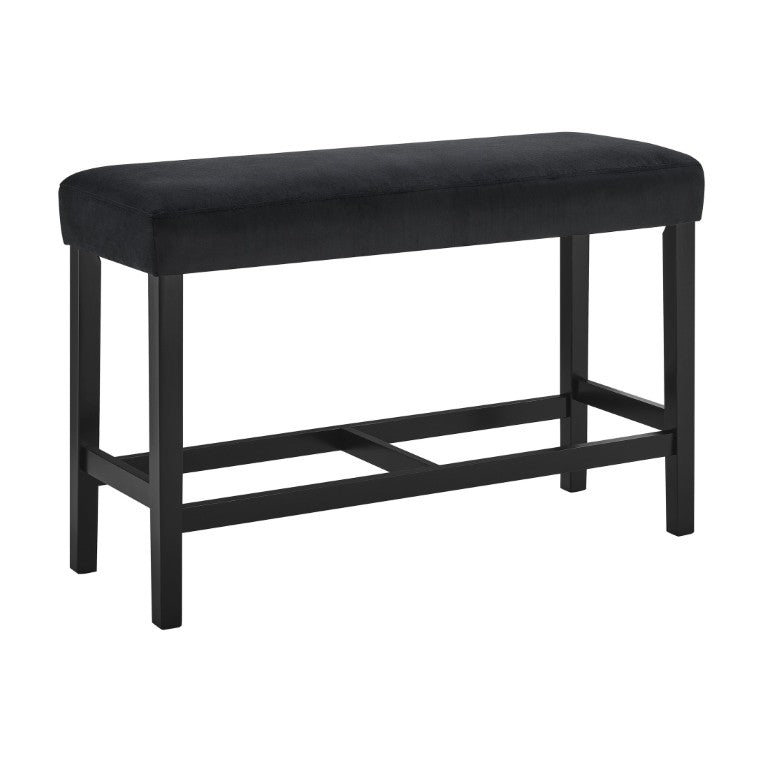 English Elm 1Pc Counter Height Upholstered Bench Solid Wood Base Cushioned Seat Modern Dining B011P581844