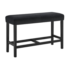 English Elm 1Pc Counter Height Upholstered Bench Solid Wood Base Cushioned Seat Modern Dining B011P581844