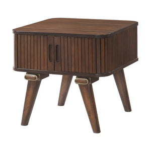 English Elm Cocktail Table with Birch Veneer Cabriole Legs and Gold Tipped Poplar Carved Accents Walnut 24 L x 24 W x 22.5 H B011P581857