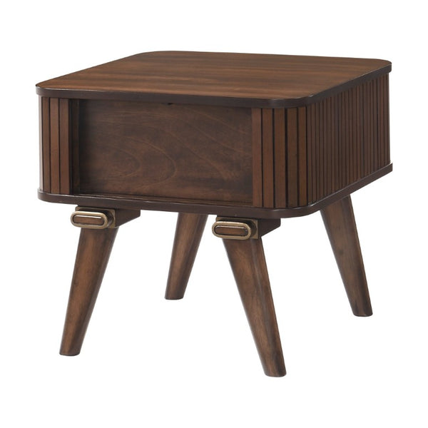 English Elm Cocktail Table with Birch Veneer Cabriole Legs and Gold Tipped Poplar Carved Accents Walnut 24 L x 24 W x 22.5 H B011P581857