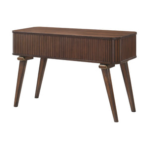 English Elm Sofa Table with Walnut Veneer Tambour Doors and A-Frame Base for Living Rooms B011P581858