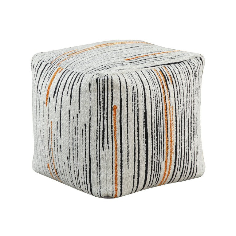 English Elm Pouf Geometric Jacquard Square Ottoman Bold Bohemian Accent for Living Room Seating B011P581883