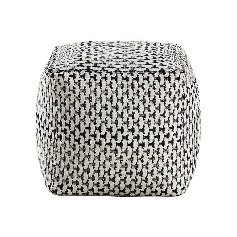 English Elm Pouf Square Jacquard Basketweave Accent Seat with Polystyrene Fill for Living Rooms B011P581884