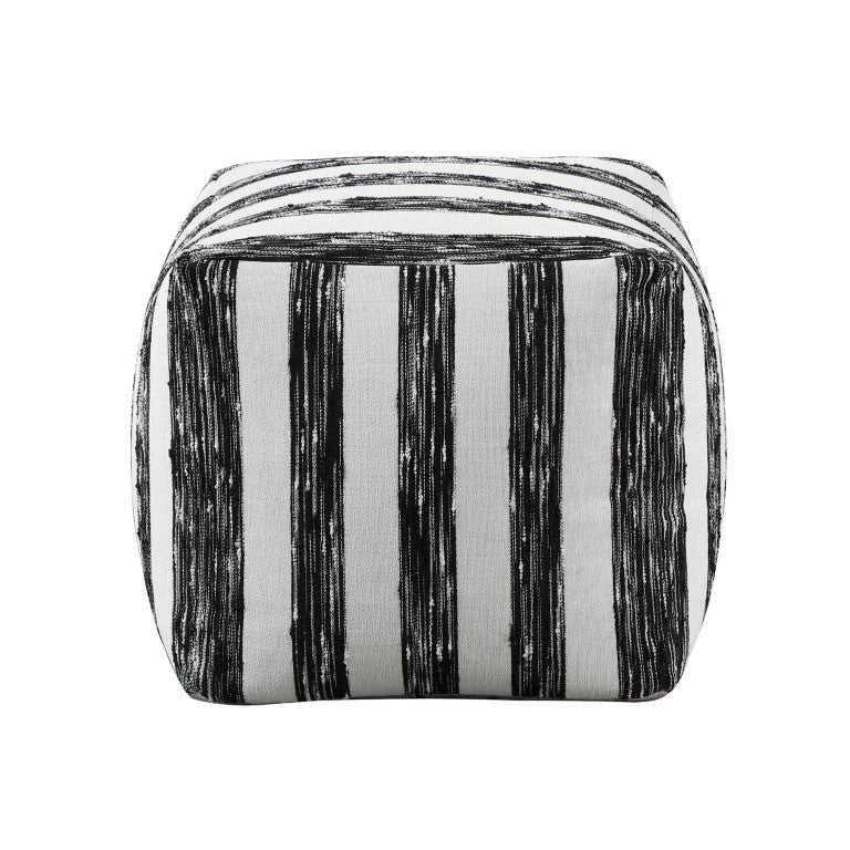 English Elm Pouf Square Jacquard Stripe Accent Footrest for Living Room Bedroom or Home Office B011P581885