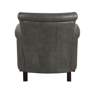 English Elm Accent Chair Top Grain Leather Nailhead Trim Pocket Coil Cushion Living Room Seat B011P581945