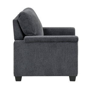 English Elm Chair with Chenille Upholstery Pocket Coil Seating and Sleek Contemporary Exposed Legs B011P581954