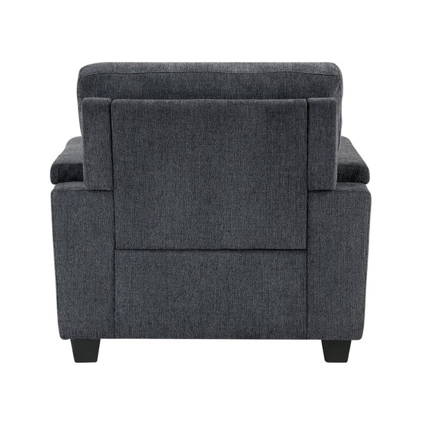 English Elm Chair with Chenille Upholstery Pocket Coil Seating and Sleek Contemporary Exposed Legs B011P581954