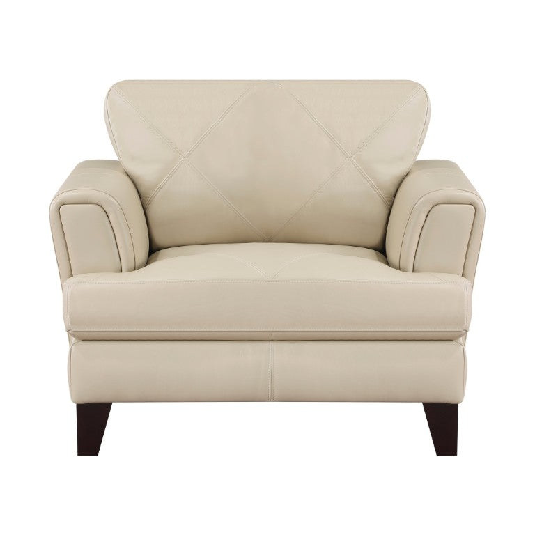 English Elm Chair Top Grain Leather Accent Seat with Espresso Wood Feet for Modern Living B011P581964