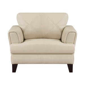 English Elm Chair Top Grain Leather Accent Seat with Espresso Wood Feet for Modern Living B011P581964