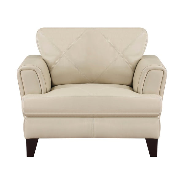 English Elm Chair Top Grain Leather Accent Seat with Espresso Wood Feet for Modern Living B011P581964