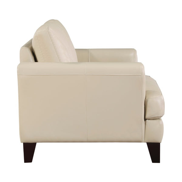 English Elm Chair Top Grain Leather Accent Seat with Espresso Wood Feet for Modern Living B011P581964