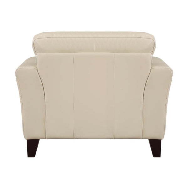 English Elm Chair Top Grain Leather Accent Seat with Espresso Wood Feet for Modern Living B011P581964