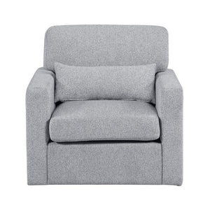 English Elm Swivel Accent Chair Boucle Upholstered with Lumbar Pillow for Living Room Comfort B011P581966