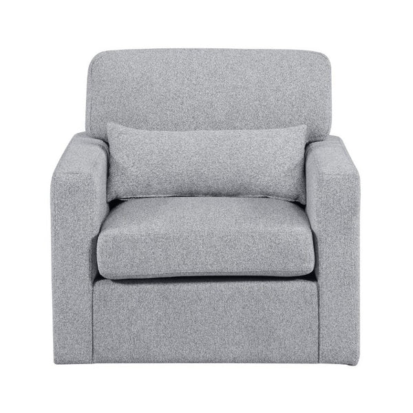 English Elm Swivel Accent Chair Boucle Upholstered with Lumbar Pillow for Living Room Comfort B011P581966