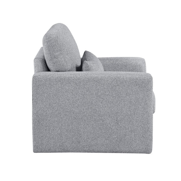 English Elm Swivel Accent Chair Boucle Upholstered with Lumbar Pillow for Living Room Comfort B011P581966