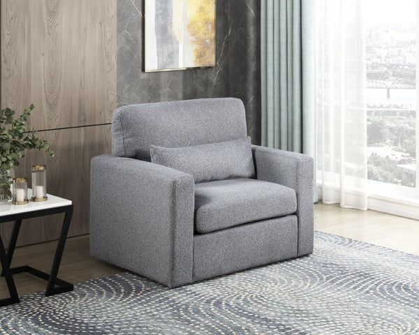 English Elm Swivel Accent Chair Boucle Upholstered with Lumbar Pillow for Living Room Comfort B011P581966