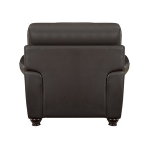 English Elm Chair Top Grain Leather Traditional Accent Nailhead Trim Rolled Arms Formal Living Room B011P581968