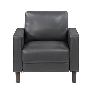 English Elm Swivel Accent Chair Chenille Upholstered Walnut Frame Mid-Century Living Room Seat Dark Gray Faux Leather 33 L x 32.5 W x 33.5 H B011P581974